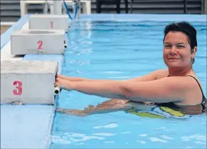  ??  ?? Sink or swim? Matamata Chronicle editor Katrina Lintonbon is taking part in the Rotary Global Swimaratho­n to raise funds to end polio forever.