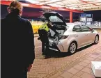  ?? AFP ?? A Dutch customs officer checking a vehicle coming off the ferry from the United Kingdom in Hoek van Holland.