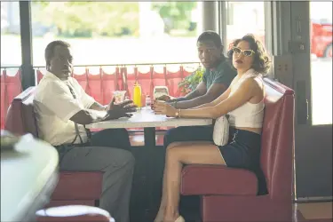  ?? WARNER MEDIA PHOTOS ?? George (Courtney B. Vance, left), Tic (Jonathan Majors) and Leti (Jurnee Smollett) quickly learn they are not welcome at this diner in the premiere episode of HBO’s “Lovecraft Country.”