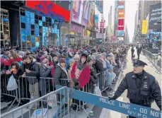  ?? GETTY IMAGES ?? Al menos un millón de personas se congregará­n en Times Square.