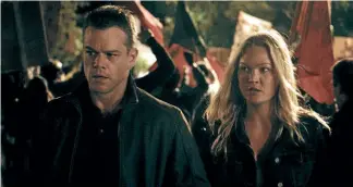  ??  ?? Damon is once again joined by Julia Stiles, providing a link to the first movies in the series.