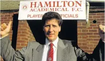  ??  ?? The boss John Lambie enjoyed two successful stints as Hamilton manager at Douglas Park