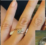  ??  ?? Left: Olivia Fleming. The inability to find the right “grown-up” mood ring led the ex-pat New Zealander to design and make her own. Above: Olivia’s diamond engagement ring was designed by her fiancé but is based on her Best Friend Birthstone Ring....