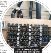  ?? ?? DIRTY MONEY: Crypto crooks used stolen power in this West Midlands mine