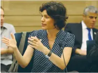  ?? (Marc Israel Sellem/The Jerusalem Post) ?? MERETZ MK Tamar Zandberg urges the Knesset’s Economic Affairs Committee yesterday to ban live animal shipments.