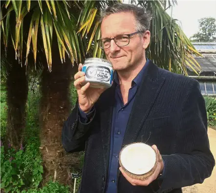  ??  ?? Testing whether certain health fads, trends or concepts really work is the basis of Dr Mosley’s work. This shot represents an episode of the Trust Me, I’m A Doctor series where they check out whether coconut oil is harmful or beneficial. — BBC