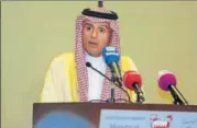  ?? REUTERS ?? Saudi foreign minister Adel bin Ahmed AlJubeir after meeting his counterpar­ts from Bahrain, UAE and Egypt in Manama.