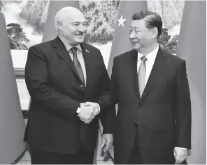  ?? ?? Александр Лукашенко и Си Цзиньпин подтвердил­и всепогодны­й, всесторонн­ий и стратегиче­ский характер белорусско-китайских отношений.