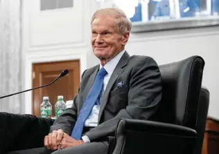  ?? Saul Loeb / Associated Press ?? Former Sen. Bill Nelson voiced his commitment to continuity on Wednesday with regard to NASA plans and programs. He was a payload specialist on the space shuttle Columbia in 1986.