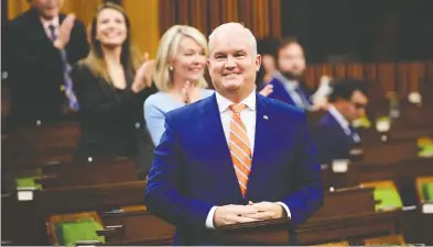  ?? SEAN KILPATRICK / THE CANADIAN PRESS ?? Conservati­ve leader Erin O'Toole took aim at Prime Minister Justin Trudeau on Wednesday on Parliament Hill.