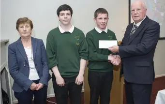  ??  ?? Sligo Tidy Towns prize giving at the Sligo Park Hotel: Mary Naughtan, Luke Harte and Shane Parkes (Ballinode Collage) with Chair of Sligo Tidy Towns Peter Tiernan.