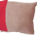  ??  ?? Red cushion, £14.99, Very.co.uk and Velvet cushion, £35, TheFarthin­g.co.uk