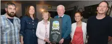  ??  ?? Seán McAulliffe pictured with his wife Jess, daughter Catriona with Stephen; son Seamus in the company of Kinga.