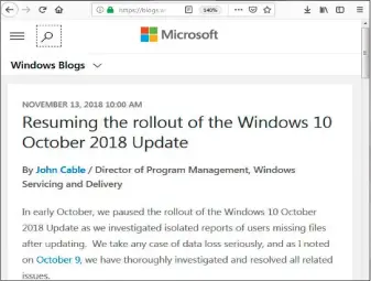  ??  ?? Datenverlu­st bei den Nutzern, Imageverlu­st bei Microsoft: Es dauerte Wochen, bis Microsoft das Herbst-update für Windows 10 im vergangene­n November verbessert erneut zur Verfügung stellte.