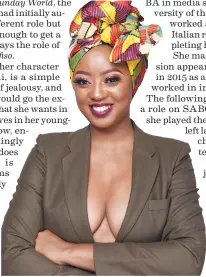  ?? / Instagram ?? Nelisa Mchunu has a lead role on Mzansi Magic’s Isifiso.
