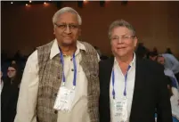  ?? (Erez Ozir) ?? BUNKER ROY (left), Barefoot College founder, and Zvi Peleg, director-general of ORT Israel, pose at the DNA Education Conference in the capital yesterday.