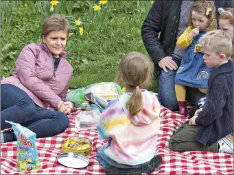  ?? ?? NO PICNIC: Ms Sturgeon in Shotts yesterday