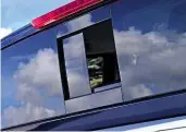  ??  ?? Electric window frame cuts rearward visibility