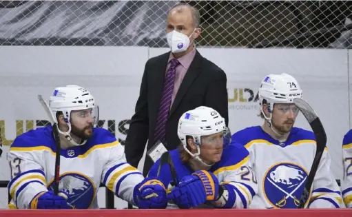  ?? Associated Press ?? Don Granato’s Sabres are still the worst team in the NHL, but he has them playing much better. Since starting 0-5-1 under Granato, the Sabres are 5-2-2 in their past nine games.