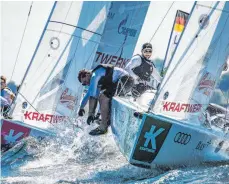  ?? FOTO: LARS WEHRMANN ?? Die Nachwuchss­egler aus Lindau behaupten sich. Am Ende erreicht das Team den vierten Platz.