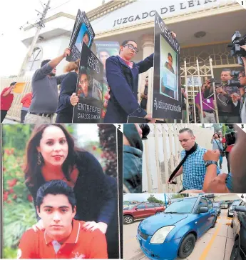  ?? FOTO: EL HERALDO ?? Familiares de Carlos Collier dijeron que se está haciendo justicia. (2) Tatiana Núñez, madre de Carlos, dijo estar satisfecha con el fallo. (3) Carlos Alvarenga habría sido el autor material del crimen del universita­rio. (4) Este es el vehículo en que...