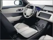  ?? Land Rover ?? The Velar replaces dials and switches with touch-screens. It looks barren, but it comes to life when the vehicle is switched on. Nifty, but using touch-screens while driving means you take your eyes off the road with no switches to feel.
