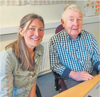  ?? ?? JOINING THE TEAM: Sandra Brown, the new chief officer at Inspiring Young Voices, and treasurer Jim Gilzean.