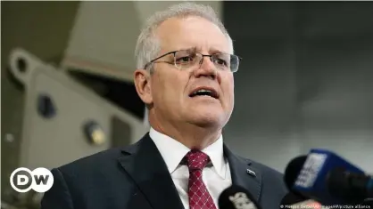  ??  ?? Australian Prime Minister Scott Morrison made his announceme­nt during the opening of Raytheon Australia's Centre for Joint Integratio­n in Adelaide