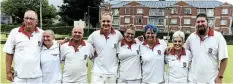  ?? ?? WELL DONE: The two Port Alfred Bowling Club teams who played in the recent Eastern Areas Fours in Makhanda are, from left, Jaco van Rensburg, Joanne van Rensburg, Hein Strombeck, Theo Pretorius, Louise Vincent, Ilse Strombeck, Mary McLean and Stuart McDougall. The men’s side reached the final and ended runner’s-up.