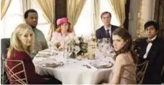  ??  ?? This image released by Fox Searchligh­t Pictures shows, from left, Lisa Kudrow, Craig Robinson, June Squibb, Stephen Merchant, Anna Kendrick and Tony Revolori in a scene from the film, ‘Table 19.’ — AP