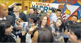  ?? Genaro Molina Los Angeles Times ?? ATTY. GEN. Kamala D. Harris meets union members in L.A. on Thursday. Harris is touting her friendship with Sen. Elizabeth Warren in a new ad.