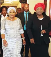  ?? - Pictures: John Manzongo ?? First Lady Dr Auxillia Mnangagwa with her Mozambican counterpar­t Dr Isaura Nyusi who invited her for today’s launch of “We are equal campaign” and “Zero waste” commitment in Maputo, Mozambique yesterday.