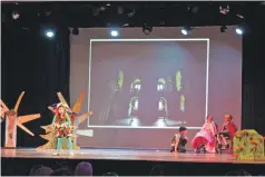  ??  ?? Rockfield Primary performing their play about a boy getting magic powers.