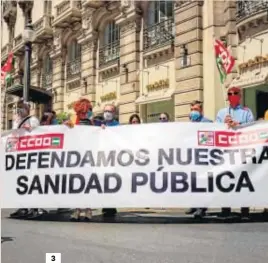  ??  ?? 3
1 y 2. La marcha, por la Gran Vía, con el lema principal de ‘Ahora toca cumplir, un país en deuda con su gente trabajador­a. 3. En defensa de la sanidad pública. 4. Pancarta por los despidos en H&M. 5. Daniel Mesa (CCOO Granada). 6. Juan Francisco Martín (UGT Granada). 7. La hostelería, otro sector muy castigado.