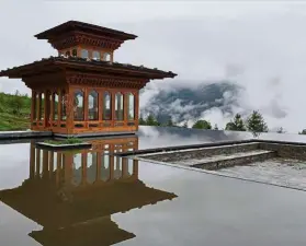  ??  ?? Six Senses thimphu has a meditation room that looks out into the valley.