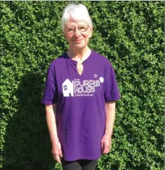  ??  ?? Janet Smith (74) is running the equivalent of two marathons in three weeks in her back garden in Shankill in aid of Purple House.