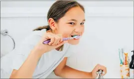  ??  ?? Turning the tap off while brushing your teeth can save six litres of water.