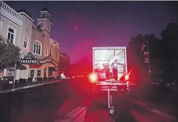  ?? Noah Berger Associated Press ?? ARMANDO ESPINOZA delivers goods Oct. 9 in downtown Sonoma, Calif., where Pacific Gas & Electric preemptive­ly shut off power. The state’s biggest utility was criticized Monday for issues arising from the blackout.