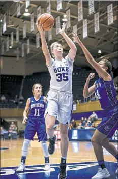  ?? Duke Athletics ?? Erin Mathias, a graduate of Fox Chapel, is averaging 9.6 points per game at Duke.