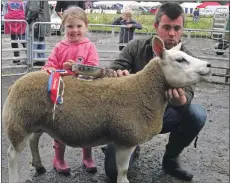  ??  ?? Overall sheep cross sheep champion from Elliot Bowman.