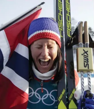  ?? DMITRI LOVETSKY/THE ASSOCIATED PRESS ?? Lady of Iron Marit Bjorgen is the most decorated Winter Olympian with 14 cross-country medals.