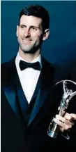  ?? Photo: Getty ?? FOURTH TIME: Laureus World Sportsman of the Year Novak Djokovic.