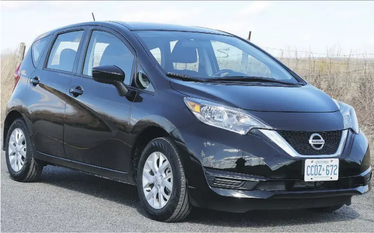  ?? JIL MCINTOSH ?? The 2018 Nissan Versa Note hasn’t changed much over the years, but if you’re looking for a simple, affordable little hatchback, this car gets the job done.
