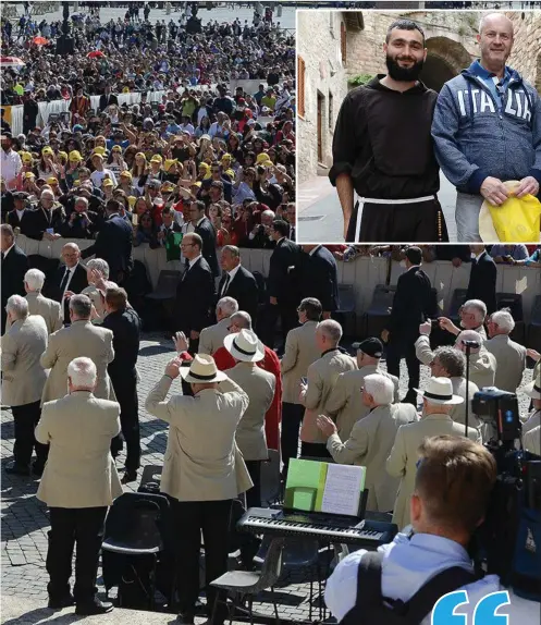  ??  ?? The Drogheda choir perform for the Pope