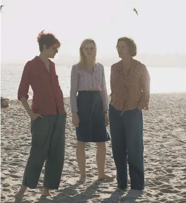  ??  ?? Annette Bening as Dorothea Fields, Elle Fanning as Julie Miller and Greta Gerwig as Abbie Monroe.