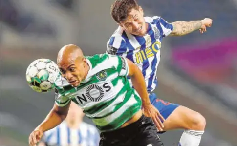  ?? EFE ?? Partido de liga entre el Sporting de Lisboa y el Oporto, dos de los grandes del fútbol portugués