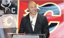  ?? EVAN RADFORD STARMETRO CALGARY ?? Former Flames star Jarome Iginla shares some memories of his time with the NHL club at Calgary’s Saddledome on Monday.