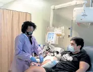  ?? Erin Schaff, © The New York Times Co. ?? Javier Alvarez donates his plasma on July 6 at Houston Methodist Hospital in Texas after his grandmothe­r died from the coronaviru­s.