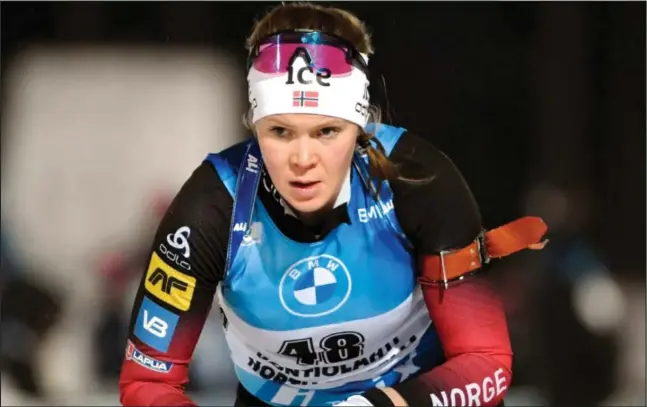  ?? Foto: Markku Ulander, Lehtikuva/NTB ?? Karoline Knotten ble nummer tre under kvinnenes sprint sist søndag. Hun ble dønn seriøs som 12-åring