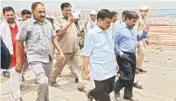  ?? PIC/NAVEEN SHARMA ?? Delhi Chief Minister Arvind Kejriwal during a visit to the Coronation Sewage Treatment Plant (STP) site at Burari